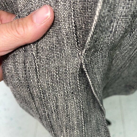 Vintage Jacket Size Large Gray White Tweed Linen Dolman Sleeve Quilted Shoulder - Picture 6 of 13